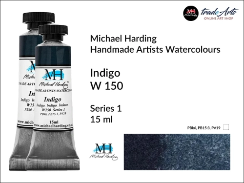 Michael Harding Artists Watercolours Indigo W150 tuba 15 ml, farba akwarelowa Indigo W150 Michael Harding, farby akwarelowe w tubach Michael Harding, akwarele Michael Harding, farba, farba akwarelowa,