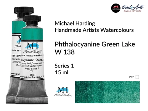 Michael Harding Artists Watercolours Phthalocyanine Green Lake W138 tuba 15 ml, farba akwarelowa w tubie Phthalocyanine Green Lake W138 Michael Harding, farby akwarelowe w tubach 20 ml Michael Harding, akwarele Michael Harding, farba, farba akwarelowa,