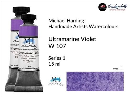 Michael Harding Artists Watercolours Ultramarine Violet W107 tuba 15 ml, farba akwarelowa w tubie Ultramarine Violet W107 Michael Harding, farby akwarelowe w tubach 15 ml Michael Harding, akwarele Michael Harding, farba, farba akwarelowa,