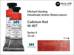 Farba akwarelowa Artists Watercolours Michael Harding, kolor: Cadmium Red W 407, tuba 15 ml 