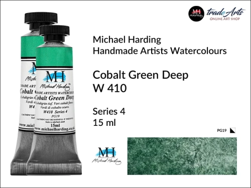 Michael Harding Artists Watercolours Cobalt Green Deep W410  tuba 15 ml, farba akwarelowa w tubie Cobalt Green Deep W410  Michael Harding, farby akwarelowe w tubach 15 ml Michael Harding, akwarele Michael Harding, farba, farba akwarelowa,