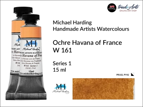 Michael Harding Artists Watercolours Ochre Havana of France W161 tuba 15 ml, farba akwarelowa w tubie Ochre Havana of France W161 Michael Harding, farby akwarelowe w tubach 15 ml Michael Harding, akwarele Michael Harding, farba, farba akwarelowa,