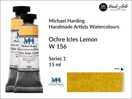 Michael Harding Artists Watercolours Ochre Icles Lemon W156  tuba 15 ml, farba akwarelowa w tubie Ochre Icles Lemon W156  Michael Harding, farby akwarelowe w tubach 15 ml Michael Harding, akwarele Michael Harding, farba, farba akwarelowa,