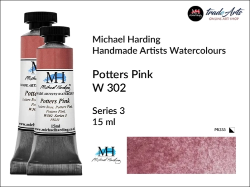 Michael Harding Artists Watercolours Potters Pink w 302 tuba 15 ml, farba akwarelowa w tubie Potter Pink W302 Michael Harding, farby akwarelowe w tubach 15 ml Michael Harding, akwarele Michael Harding, farba, farba akwarelowa,