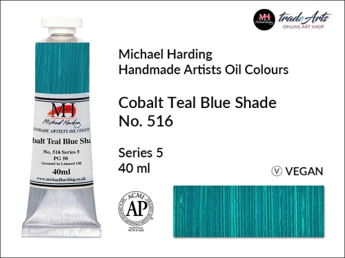 Michael Harding Artists Oil Colours Cobalt Teal Blue Shade 516, farba olejna Cobalt Teal Blue Shade 516 Michael Harding, Michael Harding - farba olejna Cobalt Teal Blue Shade 516, farby olejne Michael Harding, Michael Harding, farby Michael Harding,