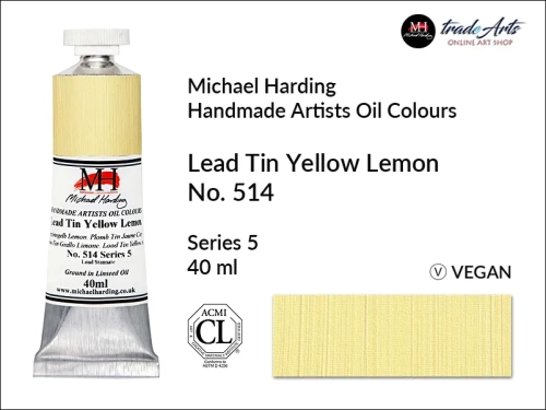 Michael Harding Artists Oil Colours Lead Tin Yellow Lemon 514, farba olejna Lead Tin Yellow Lemon 514 Michael Harding, Michael Harding - farba olejna Lead Tin Yellow Lemon 514, farby olejne Michael Harding, Michael Harding, farby Michael Harding,