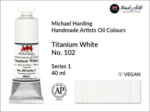 Michael Harding Artists Oil Colours Titanium White 102, farba olejna Titanium White 102 Michael Harding, Michael Harding - farba olejna Titanium White 102, farby olejne Michael Harding, Michael Harding, farby Michael Harding, tradearts,