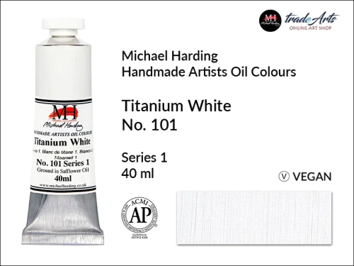 Michael Harding Artists Oil Colours Titanium White 101, farba olejna Titanium White 101 Michael Harding, Michael Harding - farba olejna Titanium White 101, farby olejne Michael Harding, Michael Harding, farby Michael Harding, tradearts,