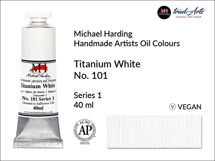 Michael Harding Artists Oil Colours Titanium White 101, farba olejna Titanium White 101 Michael Harding, Michael Harding - farba olejna Titanium White 101, farby olejne Michael Harding, Michael Harding, farby Michael Harding, tradearts,