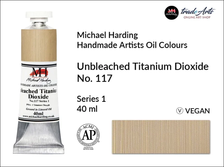 Michael Harding Artists Oil Colours Unbleached Titanium Dioxide 117, farba olejna Unbleached Titanium Dioxide 117 Michael Harding, Michael Harding - farba olejna Unbleached Titanium Dioxide 117, farby olejne Michael Harding, farby Michael Harding,
