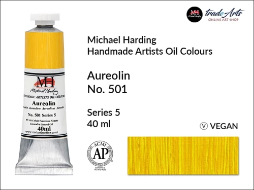 Michael Harding Artists Oil Colours Aureolin 501, farba olejna Aureolin 501 Michael Harding, Michael Harding - farba olejna Aureolin 501, farby olejne Michael Harding, Michael Harding, farby Michael Harding, tradearts,