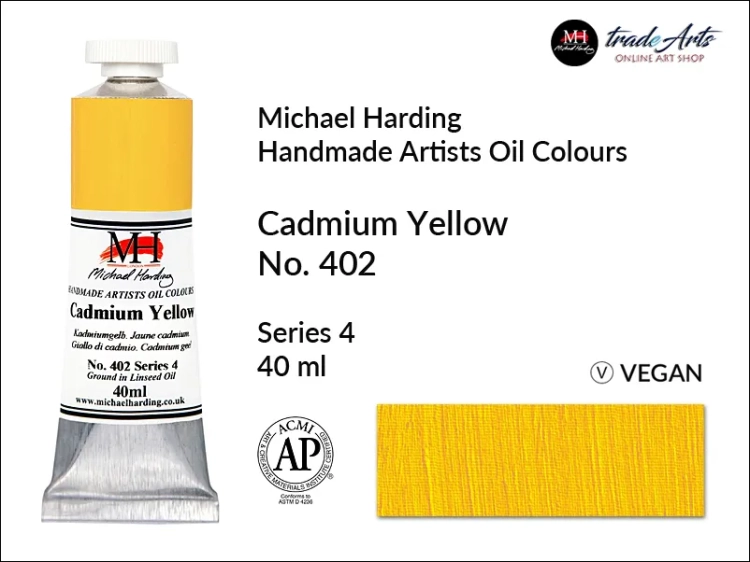 Michael Harding Artists Oil Colours Cadmium Yellow 402, farba olejna Cadmium Yellow 402 Michael Harding, Michael Harding - farba olejna Cadmium Yellow 402, farby olejne Michael Harding, Michael Harding, farby Michael Harding,