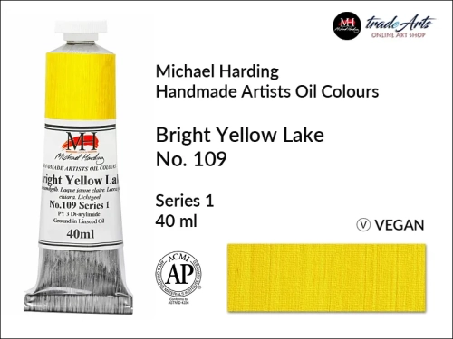 Michael Harding Artists Oil Colours Bright Yellow Lake 109, farba olejna Bright Yellow Lake 109 Michael Harding, Michael Harding - farba olejna Bright Yellow Lake 109, farby olejne Michael Harding, Michael Harding, farby Michael Harding,