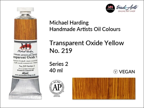Michael Harding Artists Oil Colours Transparent Oxide Yellow 219, farba olejna Transparent Oxide Yellow 219 Michael Harding, Michael Harding - farba olejna Transparent Oxide Yellow 219, farby olejne Michael Harding, farby Michael Harding,