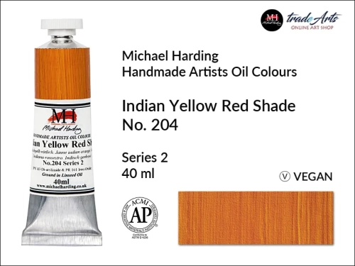 Michael Harding Artists Oil Colours Indian Yellow Red Shade 204, farba olejna Indian Yellow Red Shade 204 Michael Harding, Michael Harding - farba olejna Lemon Yellow 108, farby olejne Michael Harding, Michael Harding, farby Michael Harding,