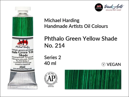 Michael Harding Artists Oil Colours Phthalocyanine Green YS 214, farba olejna Phthalocyanine Green YS 214 Michael Harding, Michael Harding - farba olejna Phthalocyanine Green YS 214, farby olejne Michael Harding, farby Michael Harding,