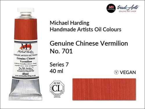 Michael Harding Artists Oil Colours Genuine Chinese Vermilion 701, farba olejna Genuine Chinese Vermilion 701 Michael Harding, Michael Harding - farba olejna Genuine Chinese Vermilion 701, farby olejne Michael Harding, farby Michael Harding,