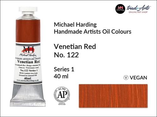 Michael Harding Artists Oil Colours Venetian Red 122, farba olejna Venetian Red 122 Michael Harding, Michael Harding - farba olejna Venetian Red 122, farby olejne Michael Harding, Michael Harding, farby Michael Harding, tradearts,