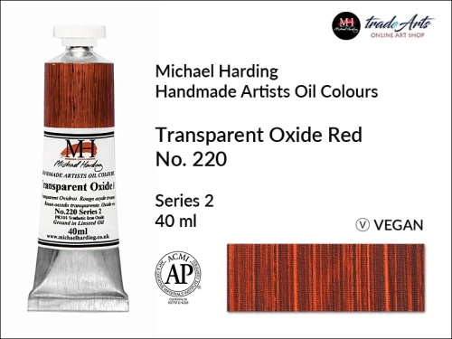 Michael Harding Artists Oil Colours Transparent Oxide Red 220, farba olejna Transparent Oxide Red 220 Michael Harding, Michael Harding - farba olejna Transparent Oxide Red 220, farby olejne Michael Harding, Michael Harding, farby Michael Harding,