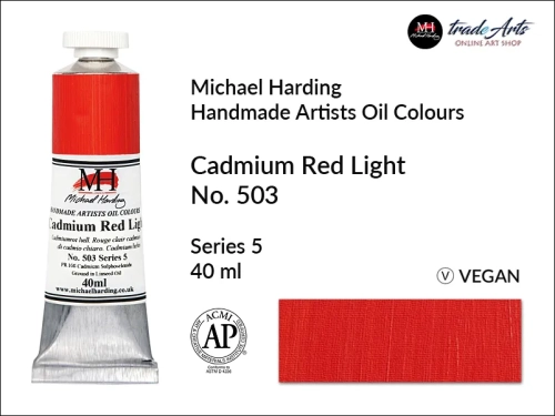 Michael Harding Artists Oil Colours Cadmium Red Light 503, farba olejna Cadmium Red Light 503 Michael Harding, Michael Harding - farba olejna Cadmium Red Light 503, farby olejne Michael Harding, Michael Harding, farby Michael Harding, tradearts,