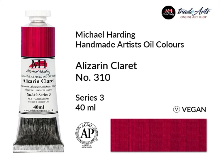Michael Harding Artists Oil Colours Alizarin Claret 310, farba olejna Aliarin Claret 310 Michael Harding, Michael Harding - farba olejna Alizarin Claret 310, farby olejne Michael Harding, Michael Harding, farby Michael Harding,