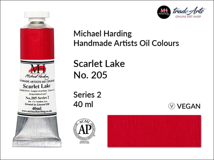 Michael Harding Artists Oil Colours Scarlet lake 305, farba olejna Scarlet Lake 305 Michael Harding, Michael Harding - farba olejna Scarlet Lake 305, farby olejne Michael Harding, Michael Harding, farby Michael Harding, tradearts,