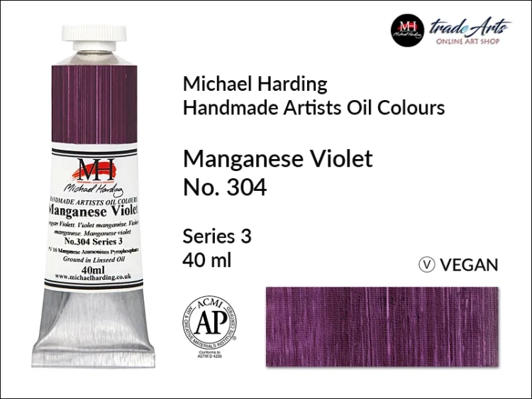 Michael Harding Artists Oil Colours Manganese Violet 304, farba olejna Manganese Violet 304 Michael Harding, Michael Harding - farba olejna Manganese Violet 304, farby olejne Michael Harding, Michael Harding, farby Michael Harding,