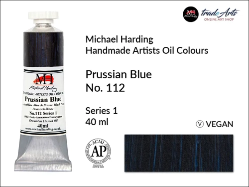 Michael Harding Artists Oil Colours Prussian Blue 112, farba olejna Prussian Blue 112 Michael Harding, Michael Harding - farba olejna Prussian Blue 112, farby olejne Michael Harding, Michael Harding, farby Michael Harding,