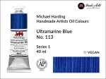 Farba olejna Artists Oil Colours Michael Harding, kolor: Ultramarine Blue No. 113, tuba 40 ml