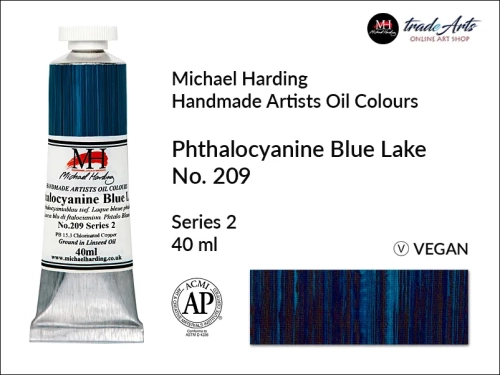 Michael Harding Artists Oil Colours Phthalocyanine Blue Lake 209, farba olejna Phthalocyanine Blue Lake 209 Michael Harding, Michael Harding - farba olejna Phthalocyanine Blue Lake 209, farby olejne Michael Harding, farby Michael Harding,