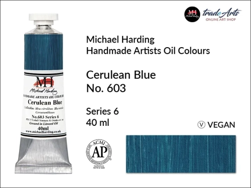 Michael Harding Artists Oil Colours Cerulean Blue 603, farba olejna Cerulean Blue 603 Michael Harding, Michael Harding - farba olejna Cerulean Blue 603, farby olejne Michael Harding, Michael Harding, farby Michael Harding,