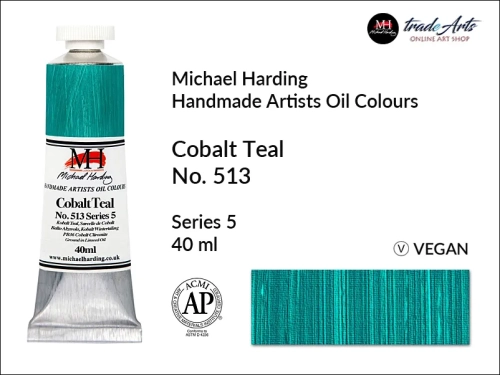 Michael Harding Artists Oil Colours Cobalt Teal 513, farba olejna Cobalt Teal 513 Michael Harding, Michael Harding - farba olejna Cobalt Teal 513, farby olejne Michael Harding, Michael Harding, farby Michael Harding,