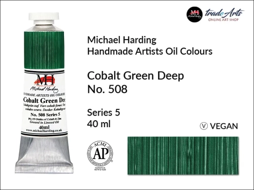Michael Harding Artists Oil Colours Cobalt Green Deep 508, farba olejna Cobalt Green Deep 508 Michael Harding, Michael Harding - farba olejna Cobalt Green Deep 508, farby olejne Michael Harding, Michael Harding, farby Michael Harding, tradearts,