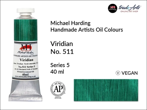 Michael Harding Artists Oil Colours Viridian 511, farba olejna Viridian 511 Michael Harding, Michael Harding - farba olejna Viridian 511, farby olejne Michael Harding, Michael Harding, farby Michael Harding,