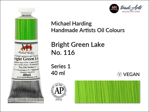 Michael Harding Artists Oil Colours Bright Green Lake 116, farba olejna Bright Green Lake 116 Michael Harding, Michael Harding - farba olejna Bright Green Lake 116, farby olejne Michael Harding, Michael Harding, farby Michael Harding, tradearts,