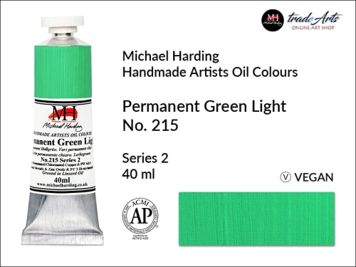 Michael Harding Artists Oil Colours Permanent Green Light 215, farba olejna Permanent Green Light 215 Michael Harding, Michael Harding - farba olejna Permanent Green Light 215, farby olejne Michael Harding, Michael Harding, farby Michael Harding,