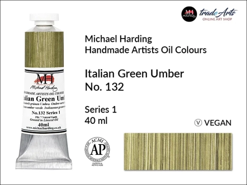 Michael Harding Artists Oil Colours Italian Green Umber 132, farba olejna Italian Green Umber 132 Michael Harding, Michael Harding - farba olejna Italian Green Umber 132, farby olejne Michael Harding, Michael Harding, farby Michael Harding,