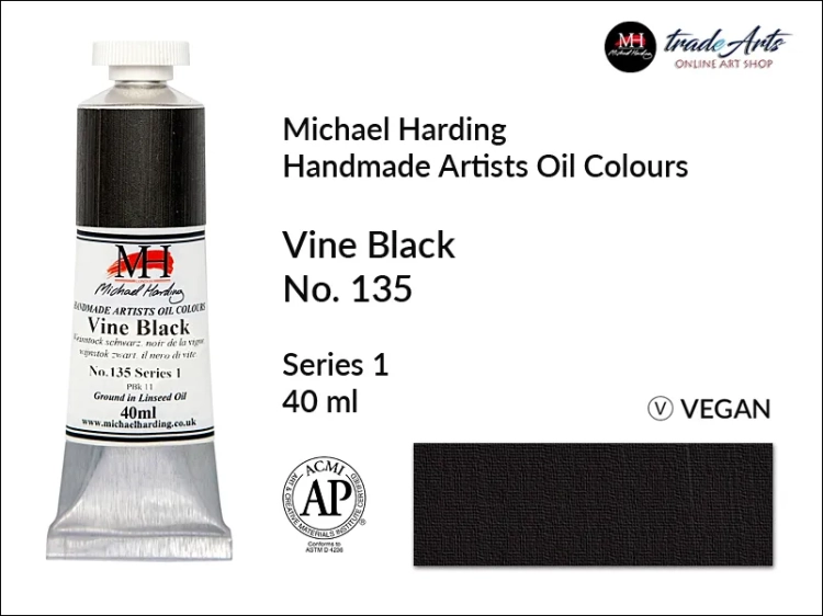 Michael Harding Artists Oil Colours Vine Black 135, farba olejna Vine Black 135 Michael Harding, Michael Harding - farba olejna Vine Black 135, farby olejne Michael Harding, Michael Harding, farby Michael Harding, tradearts,