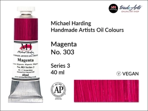 Farba olejna Artists Oil Colours Michael Harding, kolor: Magenta No. 303, tuba 40 ml