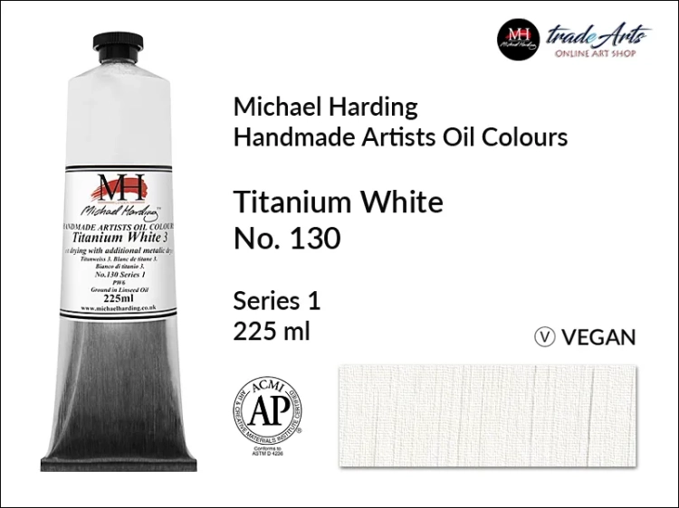 Michael Harding Artists Oil Colours Titanium White 130, farba olejna Titanium White 130 Michael Harding, Michael Harding - farba olejna Titanium White 130, farby olejne Michael Harding, Michael Harding, farby Michael Harding, tradearts,