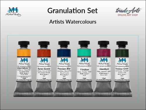 Granulation Set Michael Harding zestaw farb akwarelowych, zestaw farb akwarelowych w tubach Granulation Set zestaw akwareli w tubach Michael Harding, akwarele Michael Harding w zestawach, komplety akwareli MH,