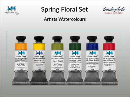 Spring Floral Set Michael Harding zestaw farb akwarelowych, zestaw farb akwarelowych w tubach Spring Floral Set zestaw akwareli w tubach Michael Harding, akwarele Michael Harding w zestawach, komplety akwareli MH,