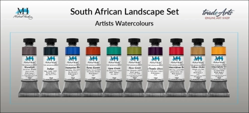 South African Landscape Set Michael Harding zestaw farb akwarelowych, zestaw farb akwarelowych w tubach South African Landscape Set zestaw akwareli w tubach Michael Harding, akwarele Michael Harding w zestawach, komplety akwareli MH,