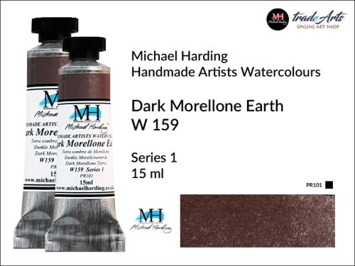 MH Professional Watercolours Dark Morellone Earth W159 tuba 15 ml, farba akwarelowa  w tubie Dark Morellone Earth W159 Michael Harding, farby akwarelowe w tubach 15 ml Michael Harding, akwarele Michael Harding, farba, farba akwarelowa,