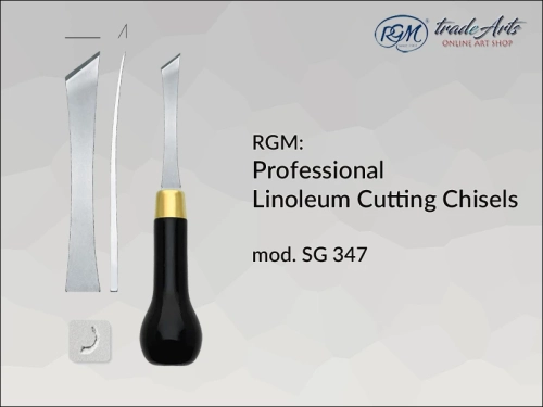 Dłuto do linorytu ukośne Professional Lino Chisel 347 RGM, RGM Professional Lino Chisel 347 dłuto do linorytu ukośne, dłuto do linorytu RGM, dłuto ukośne do linorytu RGM, linoleum, dłuto, linoryt, tradearts,