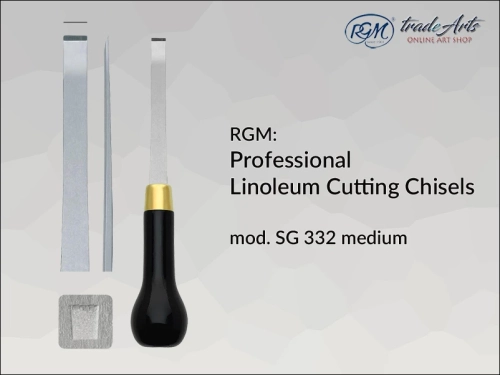 Dłuto do linorytu proste Professional Lino Chisel 332 medium RGM, RGM Professional Lino Chisel 332 dłuto do linorytu proste, dłuto do linorytu RGM, dłuto proste do linorytu RGM, linoleum, dłuto, linoryt, tradearts,