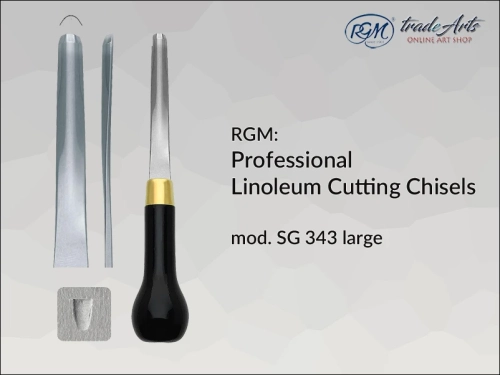 Dłuto do linorytu rynienkowe Professional Lino Chisel 343 RGM, RGM Professional Lino Chisel 343 dłuto do linorytu rynienkowe, dłuto do linorytu RGM, dłuto rynienkowe do linorytu RGM, linoleum, dłuto, linoryt, tradearts,