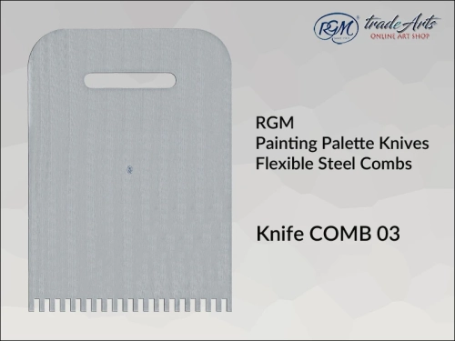 Grzebień do modelowania RGM Comb 03, szpachla grzebień RGM Comb 03, grzebień dekoracyjny RGM Comb 03, RGM - grzebień dekoracyjny do farb, malowanie, gruntowanie, formowanie, grzebień stalowy RGM Combs, RGM szpachle malarskie Combs,