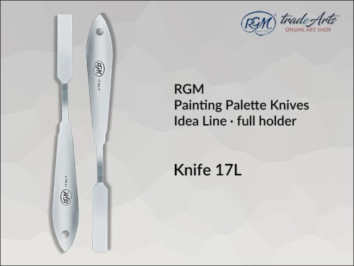 Painting Palette Knives RGM Idea Line INOX 17L pełny uchwyt, szpachla malarska RGM Idea Line INOX 17L pełny uchwyt,  szpachla malarska stalowa pełny uchwyt RGM Idea Line, szpachle RGM Idea Line pełny uchwyt, szpachle INOX RGM,