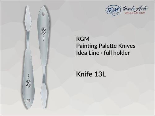Painting Palette Knives RGM Idea Line INOX 13L pełny uchwyt, szpachla malarska RGM Idea Line INOX 13L pełny uchwyt,  szpachla malarska stalowa pełny uchwyt RGM Idea Line, szpachle RGM Idea Line pełny uchwyt, szpachle INOX RGM,
